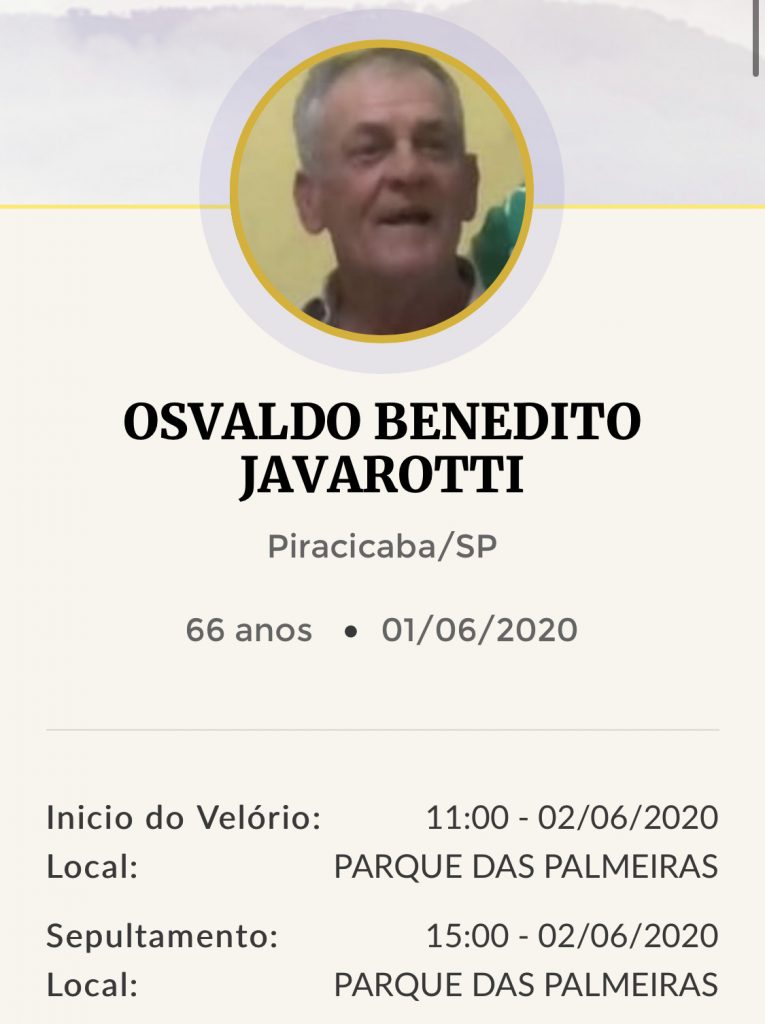 Imagem do sepultamento - 01/06/2020 a 02/06/2020