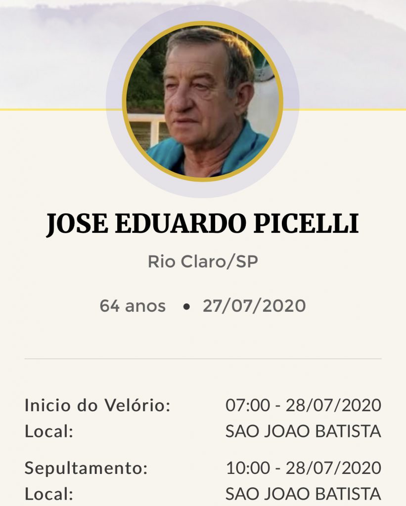 Imagem do sepultamento - 27/07/2020 a 28/07/2020