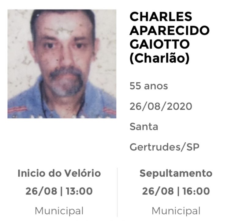 Falecimentos e Sepultamentos – 26/08/2020 – 27/08/2020 - Grupo Rio Claro SP