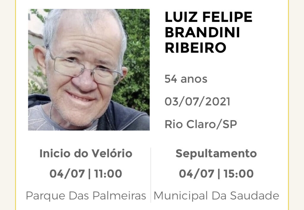 Falecimentos e Sepultamentos – 03/07/2021 – 04/07/2021 - Grupo Rio Claro SP