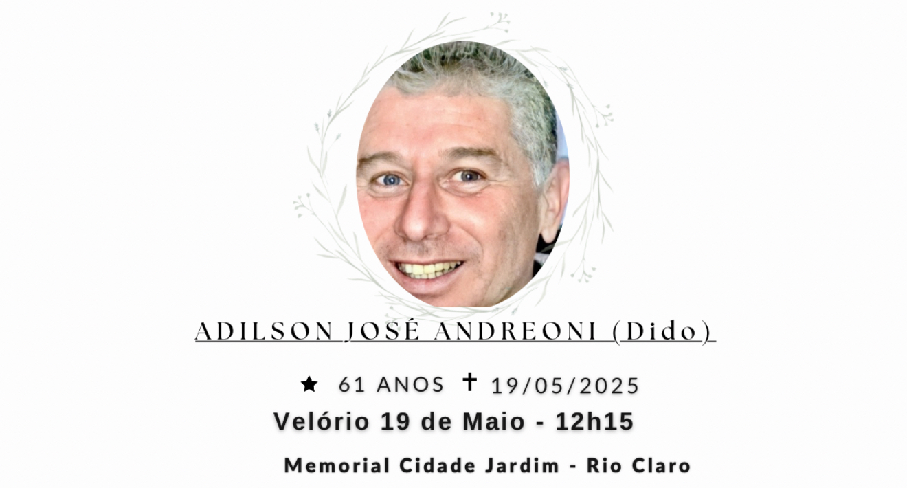 Falecimentos desta segunda-feira 19/05/2025 - Grupo Rio Claro SP