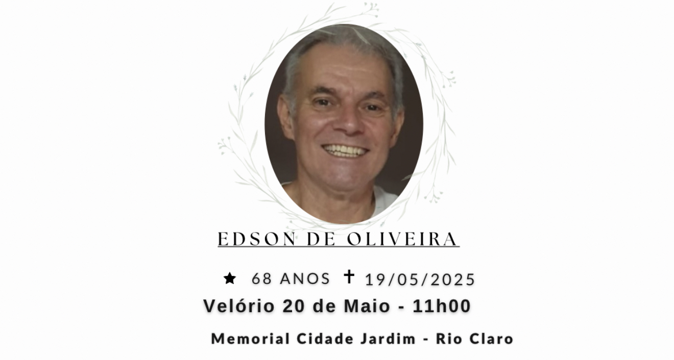 Falecimentos desta segunda-feira 19/05/2025 - Grupo Rio Claro SP