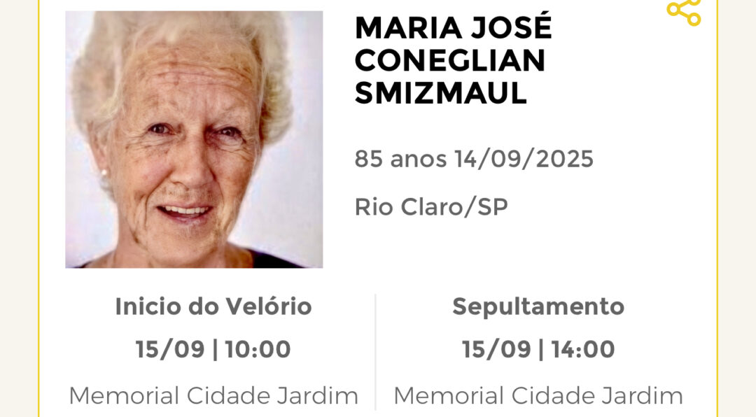 Falecimentos deste domingo 14/09/2025 - Grupo Rio Claro SP Falecimentos deste domingo 14/09/2025 - Grupo Rio Claro SP
