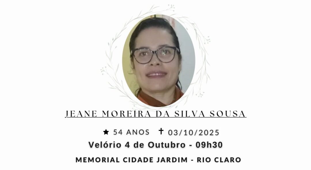 Falecimentos desta sexta-feira 03/10/2025 - Grupo Rio Claro SP Falecimentos desta sexta-feira 03/10/2025 - Grupo Rio Claro SP