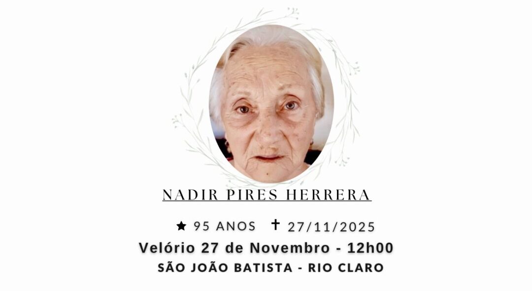 Falecimentos desta quinta-feira 27/11/2025 - Grupo Rio Claro SP Falecimentos desta quinta-feira 27/11/2025 - Grupo Rio Claro SP