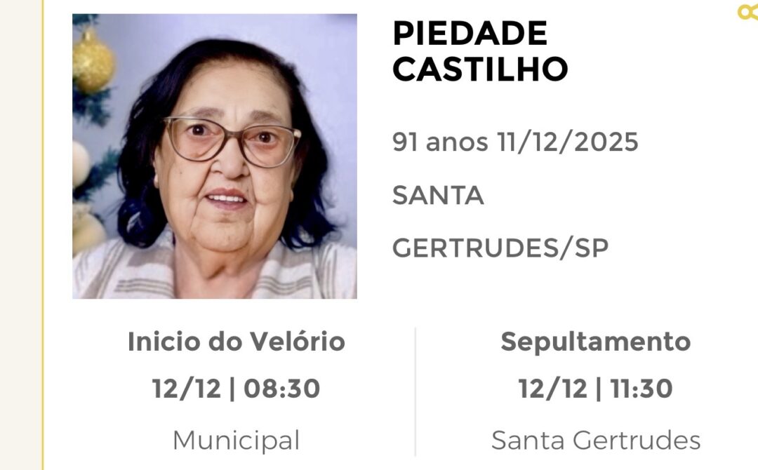 Falecimentos desta quinta-feira 11/12/2025 - Grupo Rio Claro SP Falecimentos desta quinta-feira 11/12/2025 - Grupo Rio Claro SP