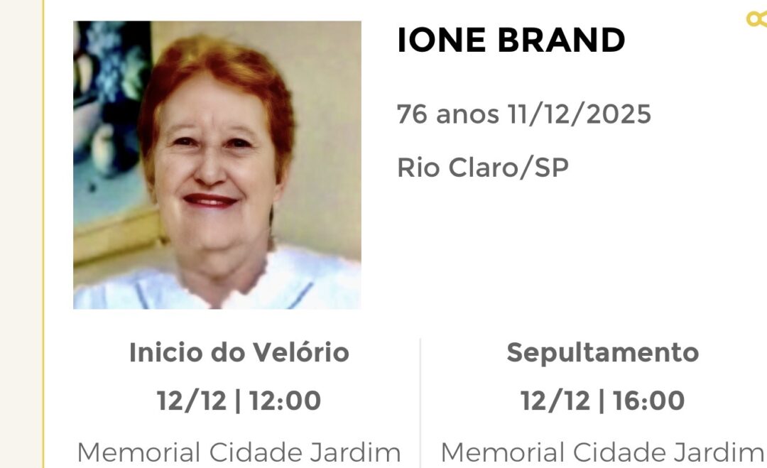 Falecimentos desta quinta-feira 11/12/2025 - Grupo Rio Claro SP Falecimentos desta quinta-feira 11/12/2025 - Grupo Rio Claro SP