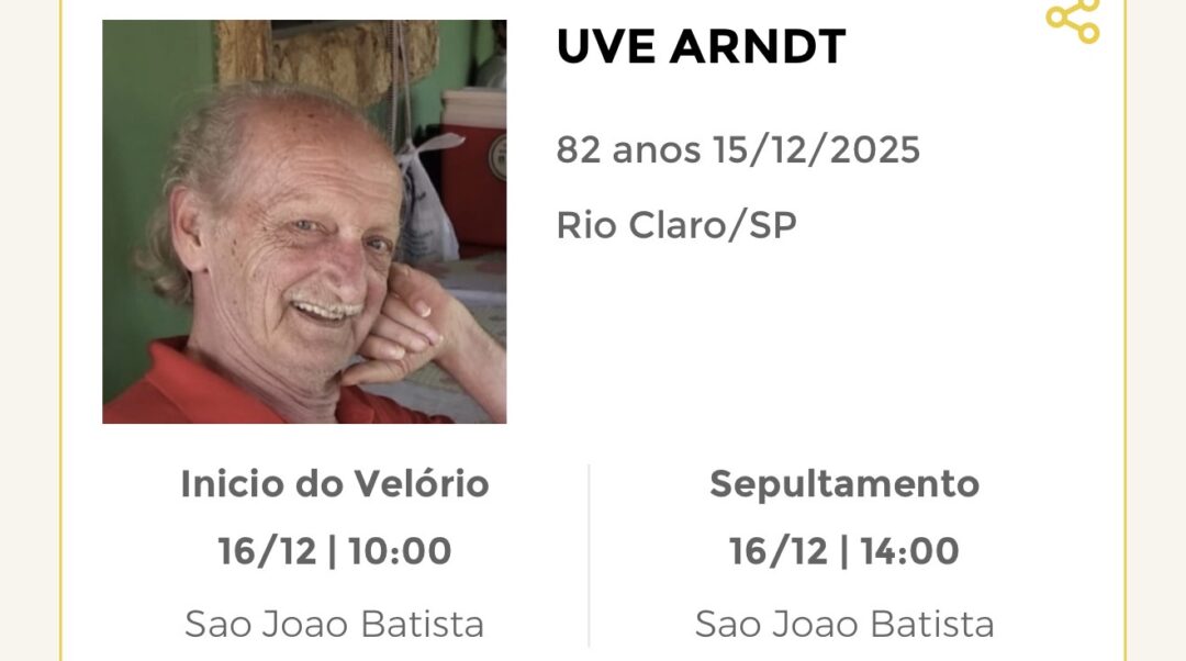 Falecimentos desta segunda-feira 15/12/2025 - Grupo Rio Claro SP Falecimentos desta segunda-feira 15/12/2025 - Grupo Rio Claro SP