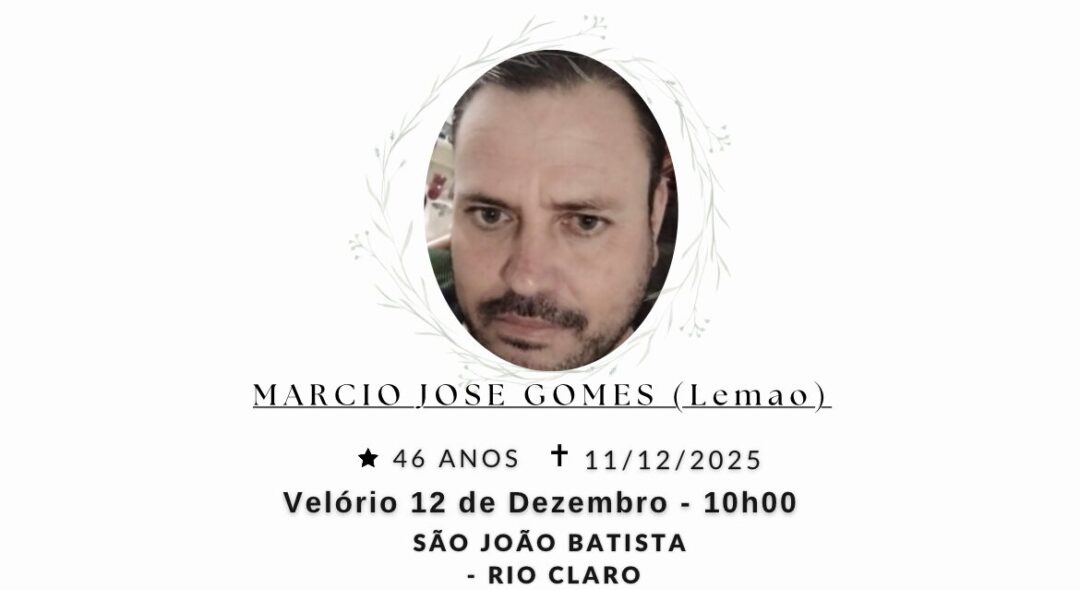 Falecimentos desta quinta-feira 11/12/2025 - Grupo Rio Claro SP Falecimentos desta quinta-feira 11/12/2025 - Grupo Rio Claro SP