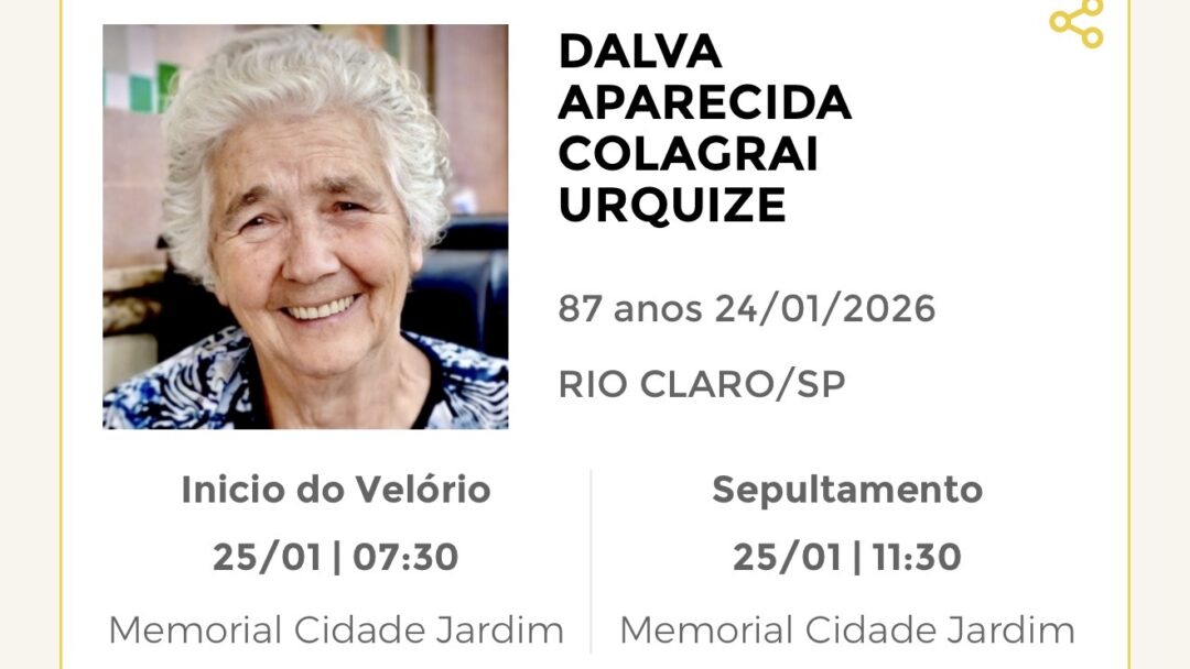 Falecimentos deste sábado 24/01/2026 - Grupo Rio Claro SP Falecimentos deste sábado 24/01/2026 - Grupo Rio Claro SP