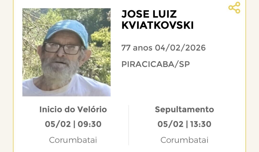 Falecimentos desta quarta-feira 04/02/2026 - Grupo Rio Claro SP Falecimentos desta quarta-feira 04/02/2026 - Grupo Rio Claro SP
