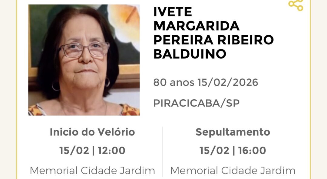 Falecimentos deste domingo 15/02/2026 - Grupo Rio Claro SP Falecimentos deste domingo 15/02/2026 - Grupo Rio Claro SP