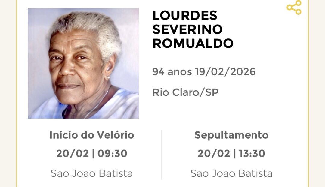Falecimentos desta quinta-feira 19/02/2026 - Grupo Rio Claro SP Falecimentos desta quinta-feira 19/02/2026 - Grupo Rio Claro SP