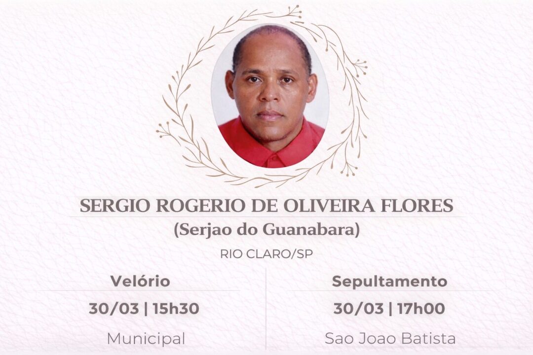 Falecimentos desta segunda-feira 30/03/2026 - Grupo Rio Claro SP Falecimentos desta segunda-feira 30/03/2026 - Grupo Rio Claro SP
