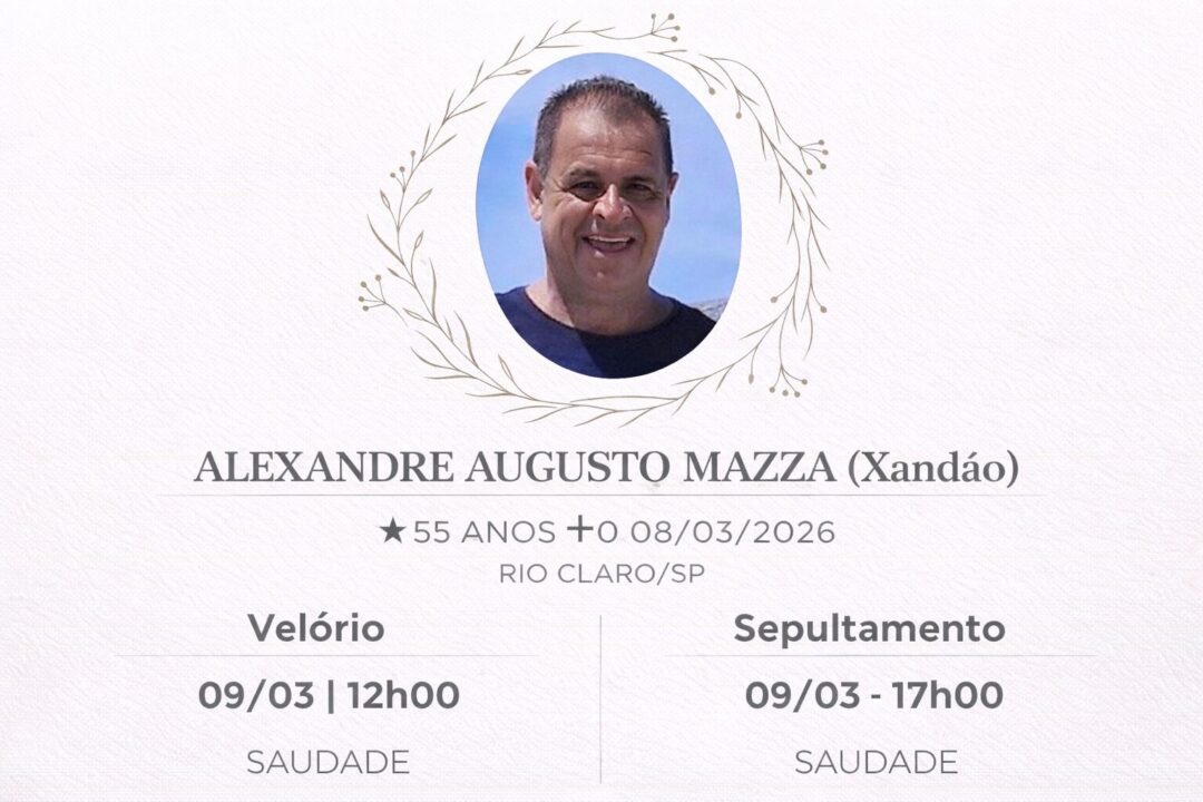 Falecimentos deste domingo 08/03/2026 - Grupo Rio Claro SP Falecimentos deste domingo 08/03/2026 - Grupo Rio Claro SP
