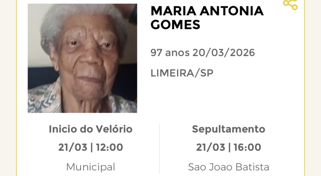 Falecimentos desta sexta-feira 20/03/2026 - Grupo Rio Claro SP Falecimentos desta sexta-feira 20/03/2026 - Grupo Rio Claro SP