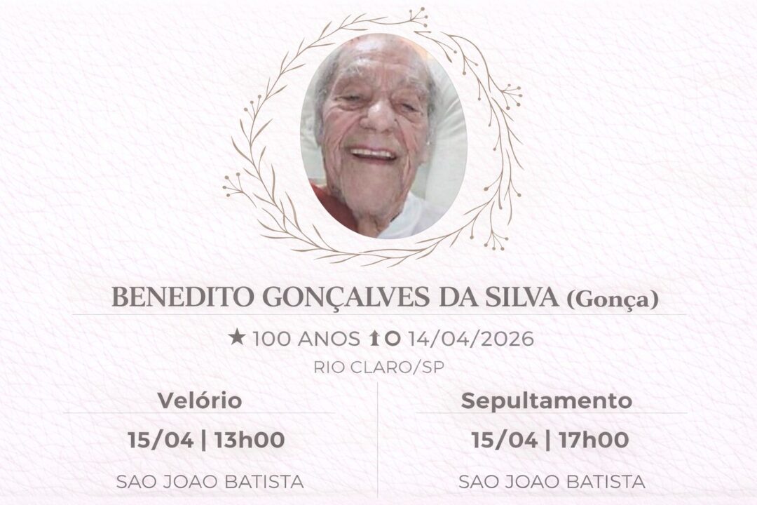 Falecimentos desta terça-feira 14/04/2026 - Grupo Rio Claro SP Falecimentos desta terça-feira 14/04/2026 - Grupo Rio Claro SP