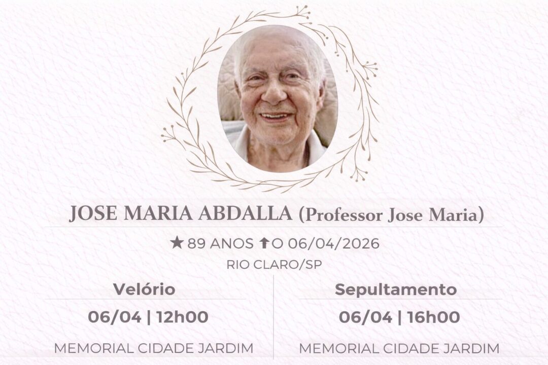 Falecimentos desta segunda-feira 06/04/2026 - Grupo Rio Claro SP Falecimentos desta segunda-feira 06/04/2026 - Grupo Rio Claro SP