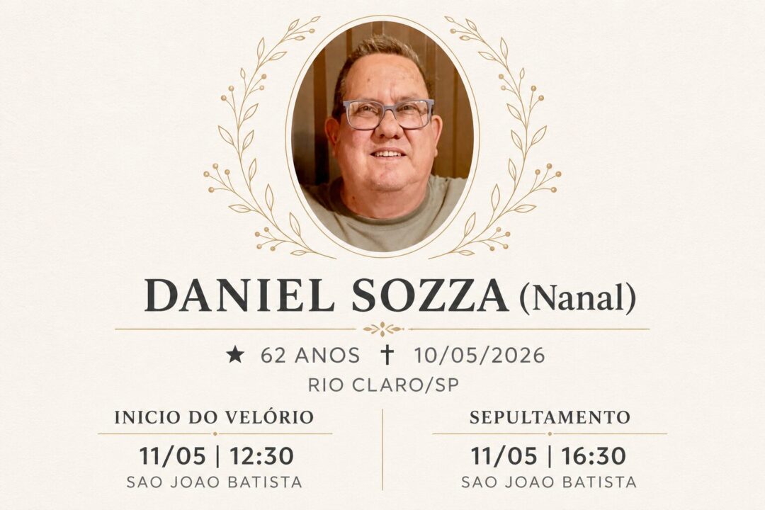 Falecimentos deste domingo 10/05/2026 - Grupo Rio Claro SP Falecimentos deste domingo 10/05/2026 - Grupo Rio Claro SP