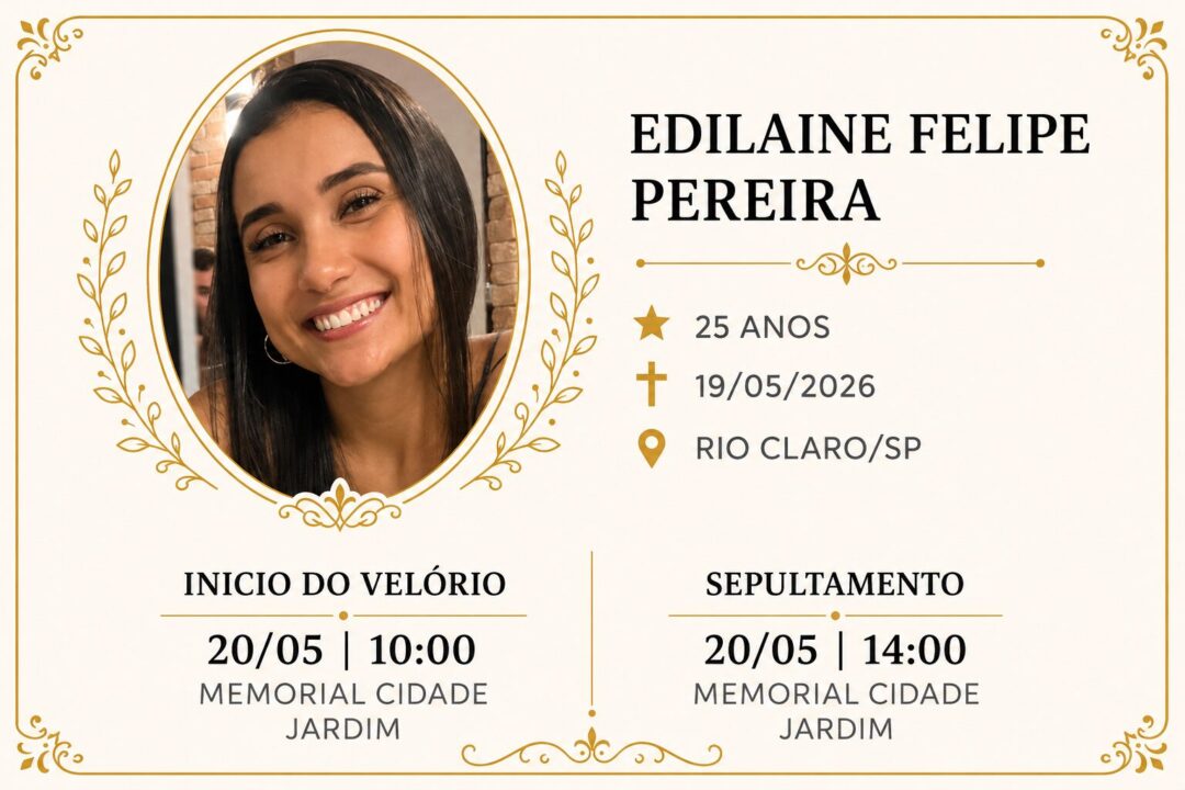 Falecimentos desta terça-feira 19/05/2026 - Grupo Rio Claro SP Falecimentos desta terça-feira 19/05/2026 - Grupo Rio Claro SP