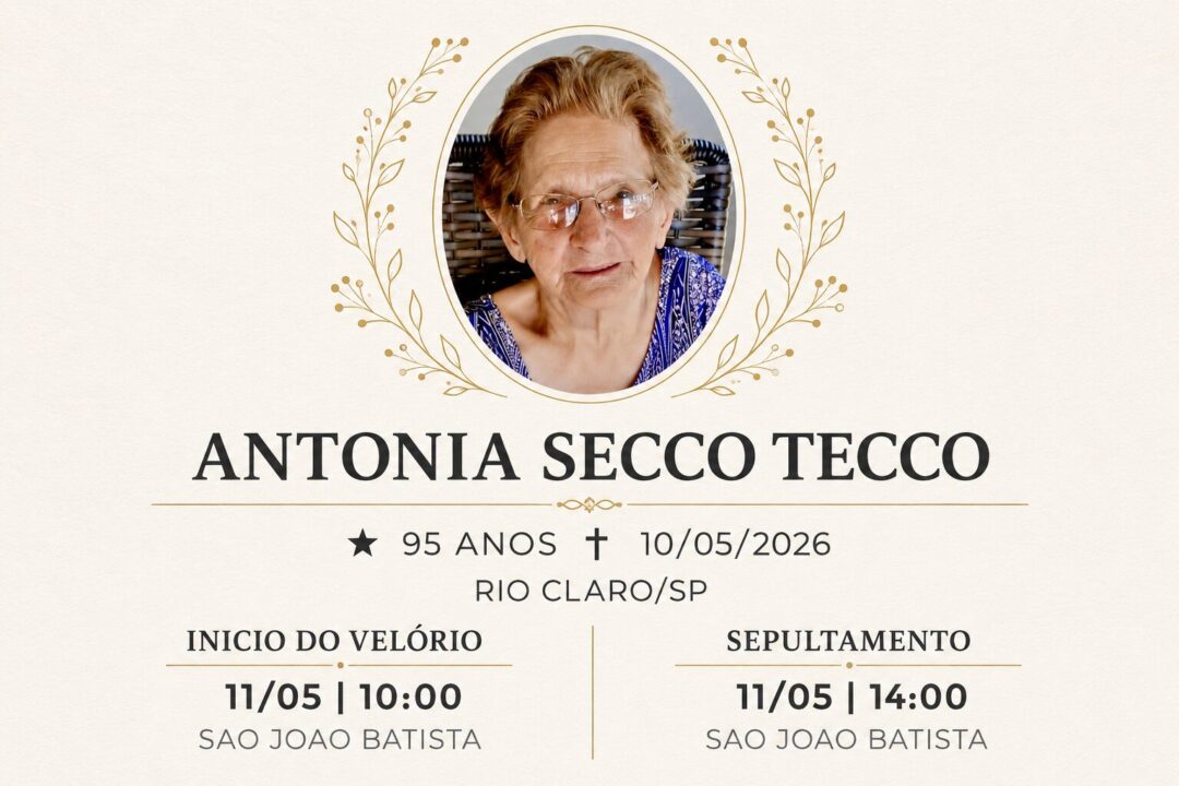 Falecimentos deste domingo 10/05/2026 - Grupo Rio Claro SP Falecimentos deste domingo 10/05/2026 - Grupo Rio Claro SP