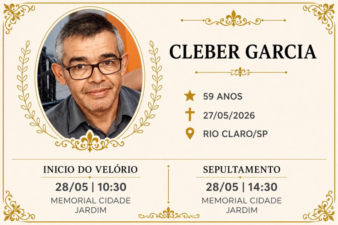 Falecimentos desta quarta-feira 27/05/2026 - Grupo Rio Claro SP Falecimentos desta quarta-feira 27/05/2026 - Grupo Rio Claro SP