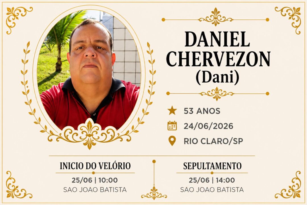 Falecimentos desta quarta-feira 24/06/2026 - Grupo Rio Claro SP Falecimentos desta quarta-feira 24/06/2026 - Grupo Rio Claro SP
