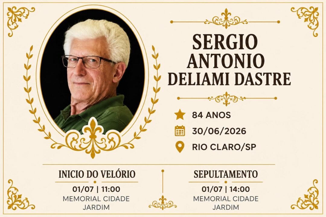 Falecimentos desta terça-feira 30/06/2026 - Grupo Rio Claro SP Falecimentos desta terça-feira 30/06/2026 - Grupo Rio Claro SP
