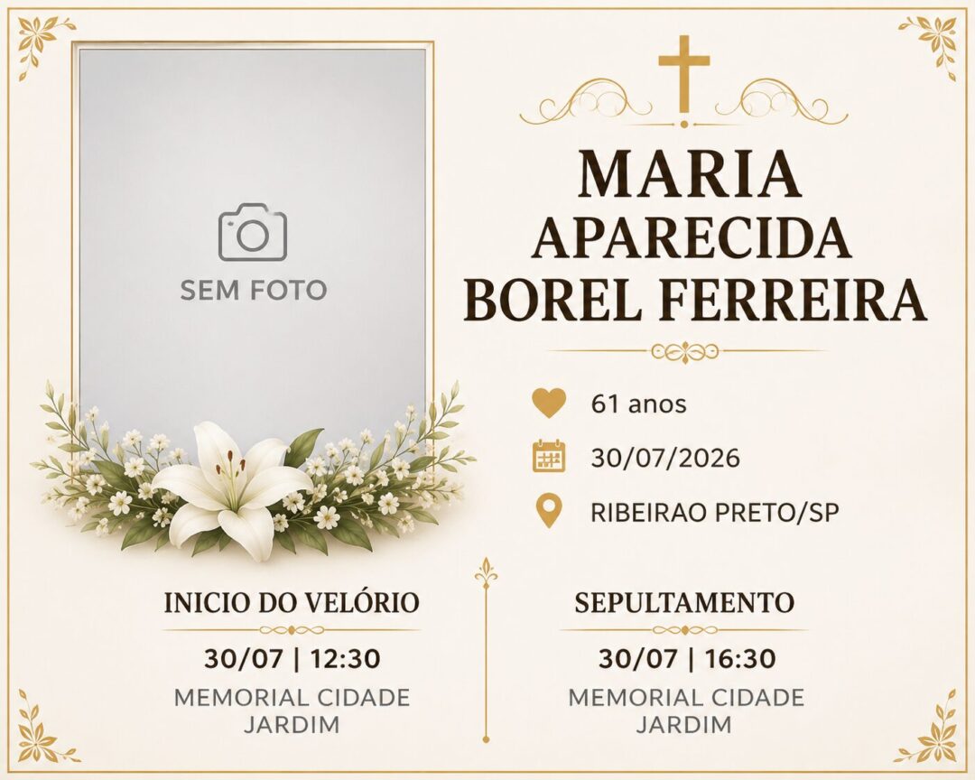 Falecimentos desta sexta-feira 31/07/2026 - Grupo Rio Claro SP Falecimentos desta sexta-feira 31/07/2026 - Grupo Rio Claro SP
