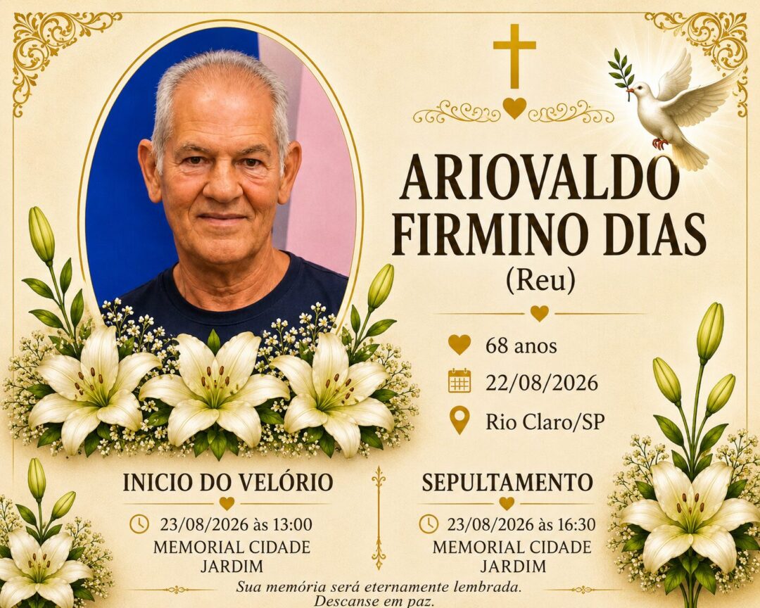 Falecimentos deste sábado 22/08/2026 - Grupo Rio Claro SP Falecimentos deste sábado 22/08/2026 - Grupo Rio Claro SP
