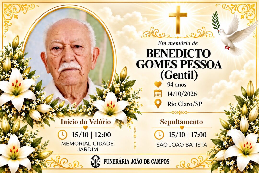 Falecimentos desta quarta-feira 14/10/2026 - Grupo Rio Claro SP Falecimentos desta quarta-feira 14/10/2026 - Grupo Rio Claro SP