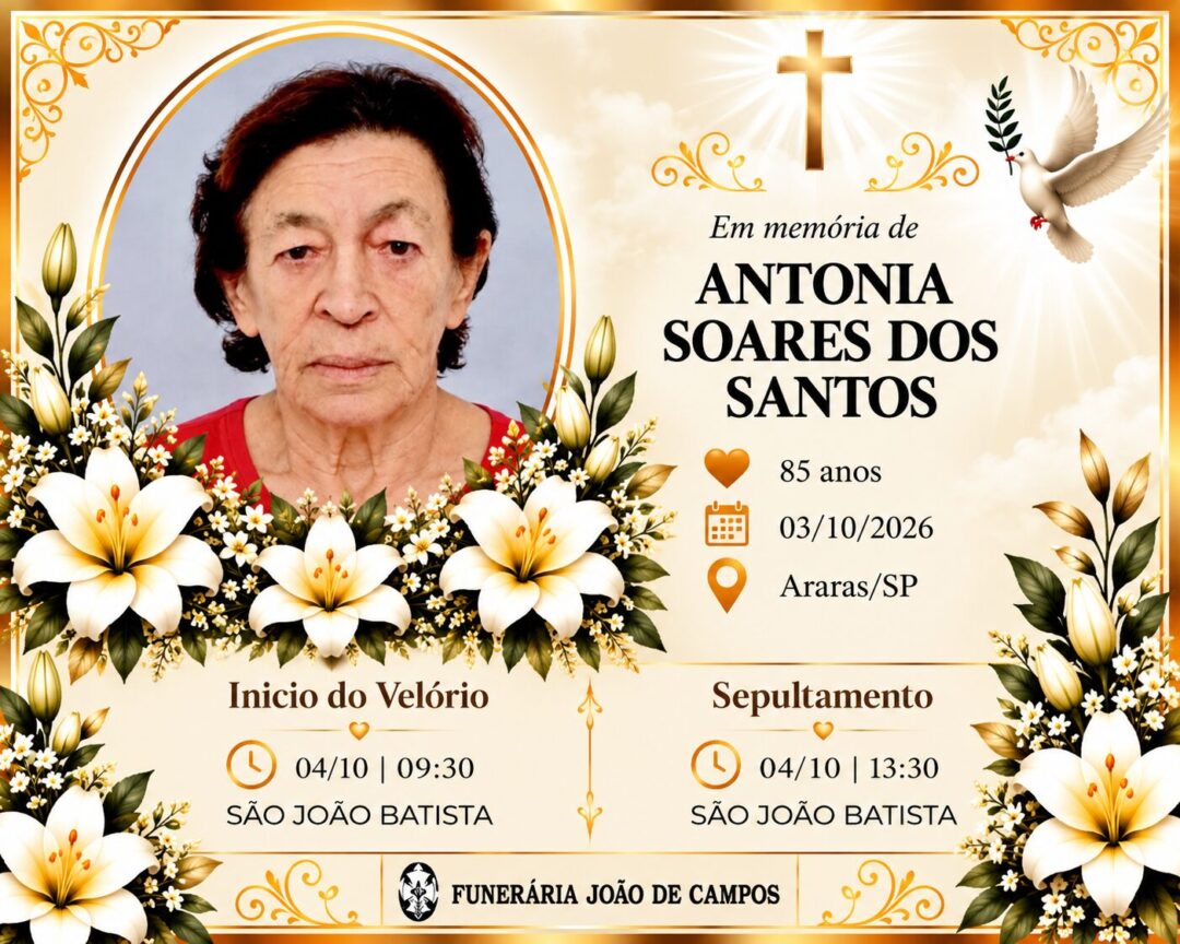 Falecimentos deste sábado 03/10/2026 - Grupo Rio Claro SP Falecimentos deste sábado 03/10/2026 - Grupo Rio Claro SP